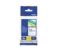 Ruban laminé 18 mm Brother TZE-243 - blanc écriture bleue