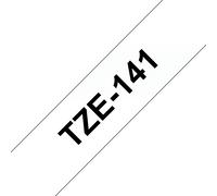 Ruban laminé Brother TZe-141 / TZE141, noir sur transparent, 18 mm x 8 m