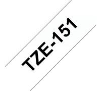 Ruban laminé Brother TZe-151 / TZE151, noir sur transparent, 24 mm x 8 m