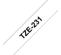 Ruban laminé Brother TZe-231 / TZE231, noir sur blanc, 12 mm x 8 m
