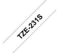 Ruban laminé Brother TZe-231S2 / TZE231S2, noir sur blanc, 12 mm x 4 m