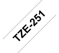 Ruban laminé Brother TZe-251 / TZE251, noir sur blanc, 24 mm x 8 m