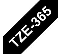 Ruban laminé Brother TZe-365 / TZE365, blanc sur noir, 36 mm x 8 m