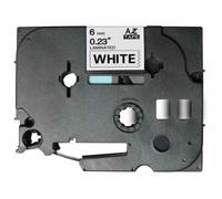 Ruban laminé compatible Brother Tze-211 - 6 mm x 8 mètres noir/blanc