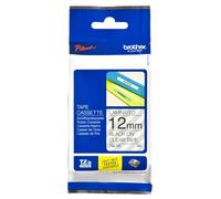 Ruban Laminé largeur 12 mm Noir sur Transparent 8m - TZE131