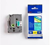 Ruban Laminé largeur 18 mm Noir sur Vert 8m - TZE741