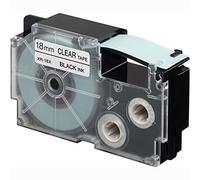 Ruban Laminé pour Etiqueteuses Casio XR-18X Transparent Noir