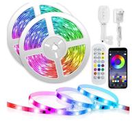 Ruban Led 10M, Bande Led 5050 RGB, Bande lumineuse décorative avec Télécommande infrarouge, Contrôle Bluetooth par APP