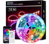Ruban Led 10M,Led Chambre,Bande Led Lumineuse Contrôlé par APP Bluetooth ou Télécommande 44 Touches,synchronisation de musique,application et télécommande,changement de couleur (10M)