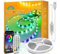 Ruban LED 2m RGB Multicolore Bande LED lumineuse Contrôlable avec APP Multicolore G