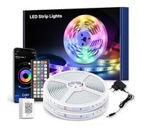 Ruban Led 30M, Bande Led RGB,Led Ruban Lumineuse Flexible Multicolore, Chambre avec Bluetooth APP et Télécommande, Synchronisation de La Musique, Mode Minuterie, Pour Chambre, Salle de Jeux, Fête A