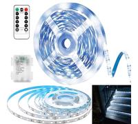 Ruban LED 4 m blanc chaud étanche et dimmable avec télécommande à piles pour décoration de chambre