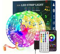 Ruban led 40m bande led décorative multicolore lumineuse contrôlé par APP bluetooth ou télécommande 44 touches RGB bandeau led