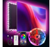 Ruban LED 4M,30 LED/Mètre, RGB Bande Lumineuse LED pour TV pour 50"- 70" TV, Musique Sync Bluetooth APP et Télécommande TV LED Strip USB Alimenté convient pour les chambres, les jeux, Festivals