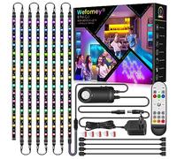Ruban LED 4M LED Chambre RGB Bande LED Multicolore App Contrôle, Bande 12V avec Télécommande et Prise, Kit D'éclairage à Intensité Variable sous Armoire pour Décoration, Cuisine, Escalier, Placard