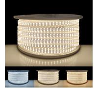 SILAMP Ruban LED 220V Fin Recoupable 50M Double Rangée 9W/m IP65 2835 180LED/m - Blanc Chaud 2300K - 3500K