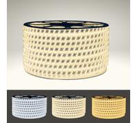 SILAMP Ruban LED 220V Recoupable 50M IP65 2835 180LED/m Triple Rangée - Blanc Froid 6000K - 8000K