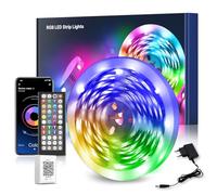 Ruban Led 5M, Led Chambre Bande Led Contrôlé par Télécommande APP, Synchroniser avec Rythme de Musique, RGB Bandeau Led pour Decoration Chambre, Cuisine, Fête, Gaming