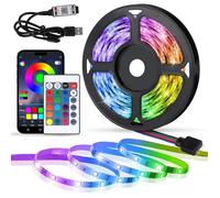 Ruban LED 5M,RGB Bande LED,Bandeau LED,Bleutooth Bande LED,Bande LED USB Multicolore Lumière,Leds pour Chambre pour les salons,les
