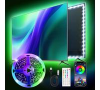 Ruban LED 6M, 30 LED/Mètre,RGB LED Chambre Bande Lumineuse Flexible Multicolore, APP et Télécommande, Synchroniser avec Rythme de Musique/Fonction de Minuterie, pour Chambre, Salle de Jeux, Fête