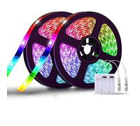 Ruban LED a Pile,Bande LED,Sunboia 2x1m/30 LED SMD 5050 RGB IP65 Étanche Bande Kit Bande Lumineuse Flexible Peut-Découpé Clignotant au Néon Déco Soirée Fête Mariage Vitrine