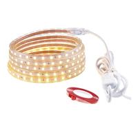 Ruban LED avec Interrupteur, Bande LED Lumineux, Ip65 Etanche Bandeau LED, 220V 230V Ruban à LED, Blanc Chaud, 5M