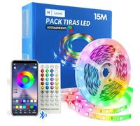 Ruban LED - Bande de 15 mètres 24 V 5050 16 L RVB, PCB blanc, dimensions 10 x 15 000 mm, idéale pour la décoration et l'ambiance