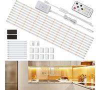 Ruban LED Blanc Chaud 5m, Enteenly Bande LED 12V Cuisine avec Télécommande et Prise, Kit D'éclairage à Intensité Variable sous Armoire pour Meubles, Escalier, Placard, Cuisine, étagère, 300 LEDs 2700k