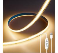 Ruban LED Blanc Chaud, 5V Bande LED 2 Mètres Alimenté par USB avec Gradateur Tactile Bandeau Lumineuse LED Flexible pour Chambre