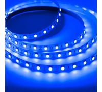Ruban LED Bleu 12V, 5M Bande LED Decoupable, Bandeau Lumineuse Dimmable, 300 LEDs 5050 SMD, Autocollant Flexible Stripe pour Interieur Cuisine Escalier Chambre Gaming Rétroéclairage TV Extérieur Déco