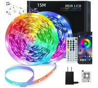 Ruban LED Bluetooth - 15m- RGB - Contrôle APP et Télécommande - Multicolore