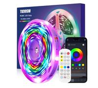 Ruban LED Chambre 6M, Bande LED RGBIC avec télécommande et APP, Bande LED USB Multicolore, Rétroéclairage TV Sync avec Rythme de Musiqu pour TV, Chambre, Cuisine, Maison, Soirée, Toussaint, Noël