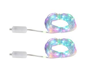 Ruban LED changeant de couleur Chaîne lumineuse USB éclairage décoratif multicolore RGB, 50x LED, L 500 cm, set de 2 pièces