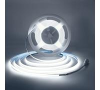 Ruban LED COB 24V 5m Blanc froid 6000K, Arote Bande LED COB 5mm Largeur 384LEDs/m Dimmable Haute Densité Lumière (sans alimentation) DIY IP20 pour Chambre Cuisine Maison Décoration Intérieure