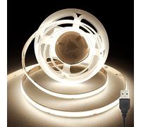 Ruban LED COB USB 5V, 4000K Bandes LED 2m avec 320LEDs/M, CRI 90+, Largeur 8mm, Ruban LED Blanc Neutre pour Rétroéclairage TV, Miroir, Armoire, Armoire, Escalier, Lumière DIY, Décoration de la Maison