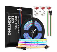 Ruban LED COB WS2814 RGBW IC FCOB 5M 896LEDs/m Bande lumineuse haute densité DC24V 10mm RGB+WW(Blanc Chaud) Ruban Lumineuse IP30 Non éTanche pour les Projets de Bricolage IntéRieurs