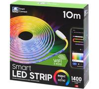Ruban LED Connecté XXL 10 Mètres WiFi - Bandeau Lumineux RGB + Blanc Variable 1400lm - Compatible Alexa, Google Home & App - Kit Complet Grande Longueur avec Télécommande - Sécable & Dimmable