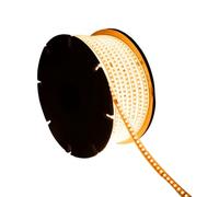 Ruban LED Dimmable 220V SMD 120 LED/m BOBINE 50m 7.5W/m 750lm/m Largeur 12mm Coupe 20/100cm IP65 2200K Super chaud