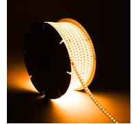 Ruban LED Dimmable 220V SMD 120 LED/m BOBINE 50m 8.5W/m 850lm/m Largeur 12mm Coupe 20cm IP65 2200K Super chaud
