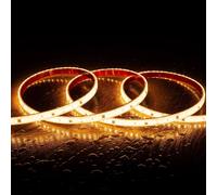 Ruban Led Dimmable 220v Smd Auto-Redressement 120 Led/M 14w/M 1680lm/M Silicone Flex Largeur 12mm Coupe 10cm Ip67 Sur Mesure 2700k Blanc Chaud 50 M