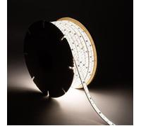 Ruban LED Dimmable 220V SMD Auto-redressement 120 LED/m BOBINE 50m 14W/m 1680lm/m SILICONE FLEX Largeur 12mm Coupe 10cm IP67 4000K