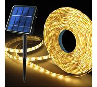 LEDKIA LIGHTING Ruban LED Extérieur Solaire 3.7V DC 30LED/m 5m IP65 Largeur 8mm coupe tous les 3cms 4000K Blanc neutre