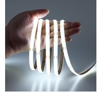 Ruban LED intérieur 6M COB 12V blanc froid 6000K 320 LED/m dimmable 8W/m autocollant IP20 réglette pour cuisine meuble 12V 3A.