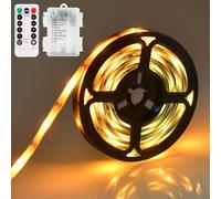 Ruban LED, LED Chambre 4m, Bande LED Lumineuse Contrôlé, Lumiere Led avec Télécommande, Batterie Bandeau Led Decoration, Résistant à l'eau LED Chambre Decoration pour Maison Cuisine, Mariage, Fête