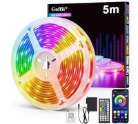 Ruban LED, Led Chambre, RGB Bande Contrôlé par APP Bluetooth ou Télécommande 44 Touches, Synchroniser avec Rythme de Musique, Bandeau pour Decoration Chambre, Gaming (5M)