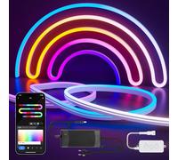 Ruban Led Neon 10m, 24V RGB avec IC LED Étanche Flexible Neon Rope Lights avec Contrôleur, APP Contrôle Intelligent, Synchronisation de la Musique,pour Chambre, Salon et Décoration Extérieure