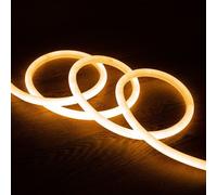 LEDKIA LIGHTING - Néon LED Flexible 360º Rond Dimmable | 120LED/m 220V AC | Blanc Chaud | IP67 Étanche | Installation Intérieure/Extérieure | Coupe tous les 100cm, 15 m, PVC