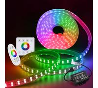 Ruban LED RGB 220V 5050 120leds/m Dimmable flexible IP67 Étanche Multicolore LED Bande Avec 1500W Panneau tactile de télécommande tactile pour Chambre,Bar,Intérieur/Extérieur