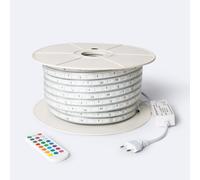 Ruban LED RGB 220V SMD 60 LED/m BOBINE 50m 9,5W/m Largeur 14,5mm Coupe 100cm IP