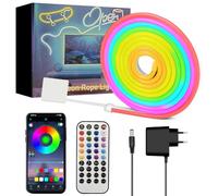 Ruban LED RGB - Bande LED Néon Télécommande & Bluetooth APP Synchronisation Musicale,16 Millions de Couleurs, IP65 Étanche pour Chambre/Salon/Fête/Gaming (10 mètres)